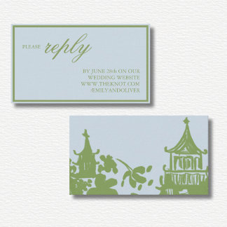 Tarjeta De Recepción Boda acuarela floral verde azul
