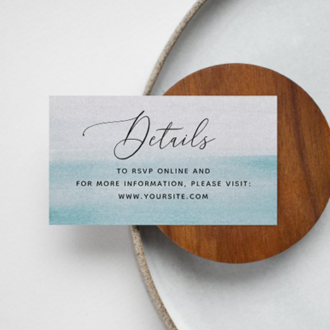 Tarjeta De Recepción Boda acuático azul acuático. Letra cursiva elegant (Subido por el creador)