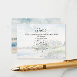 Tarjeta De Recepción Boda acuático de la playa de Newport Rhode Island