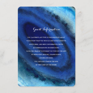 Tarjeta De Recepción Boda Agate azul Insertar