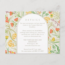 Tarjeta De Recepción Boda al aire libre Wildflower Wild Meadow