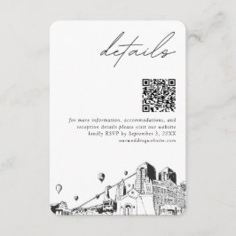 Tarjeta De Recepción Boda Albuquerque Detalles modernos Código QR