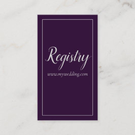 Tarjeta De Recepción Boda amoroso morado y plateado