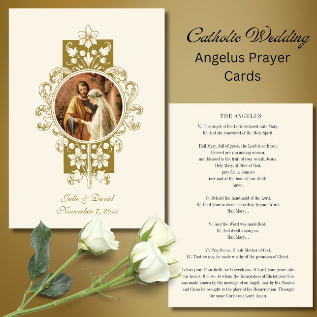 Tarjeta De Recepción Boda Angelus Prayer Virgen Betrothal (Subido por el creador)