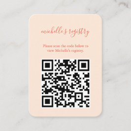 Tarjeta De Recepción Boda Aperol Spritz BridalShower Detalles Código QR