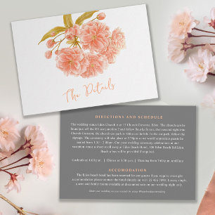 Tarjeta De Recepción Boda aroma de melocotón Los detalles planos