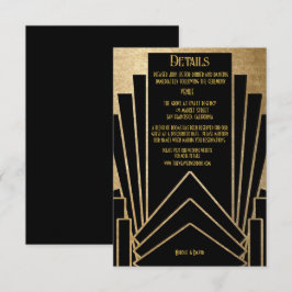 Tarjeta De Recepción Boda Art Deco Gatsby