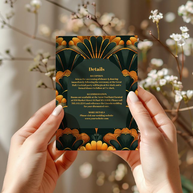 Tarjeta De Recepción Boda Art Deco Roaring 20 (Subido por el creador)