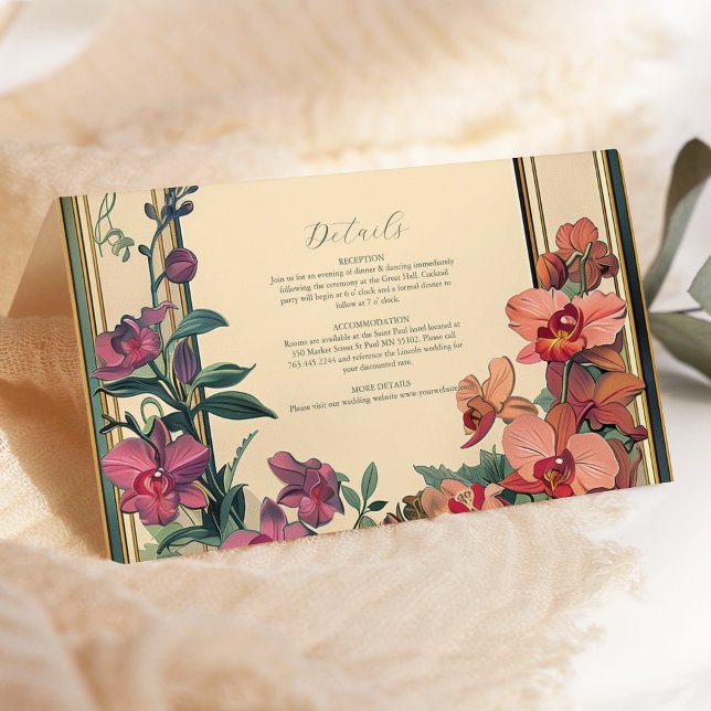 Tarjeta De Recepción Boda Art Nouveau de estilo clásico (Subido por el creador)