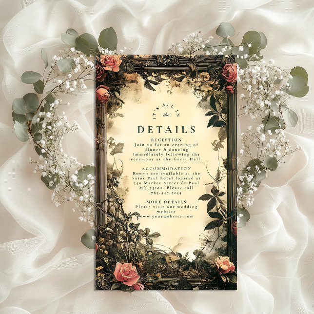 Tarjeta De Recepción Boda Art Nouveau de Romance oscuro (Subido por el creador)