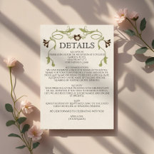Boda Art Nouveau Floral Vintage Café Exprés Marrón