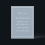 Tarjeta De Recepción Boda atemporal azul y turbio<br><div class="desc">Elegante tarjeta de recinto para bodas con un diseño sencillo y clásico.</div>