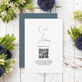Tarjeta De Recepción Boda azul
