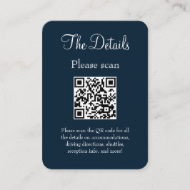 Tarjeta De Recepción Boda azul de la Marina Moderna Simple Detalles Cód