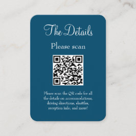 Tarjeta De Recepción Boda azul oceánico moderno simple detalles código 