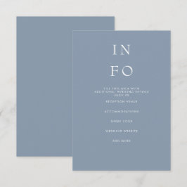 Tarjeta De Recepción Boda azul turbio minimalista moderno y elegante