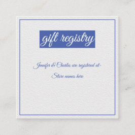 Tarjeta De Recepción Boda azul y blanco