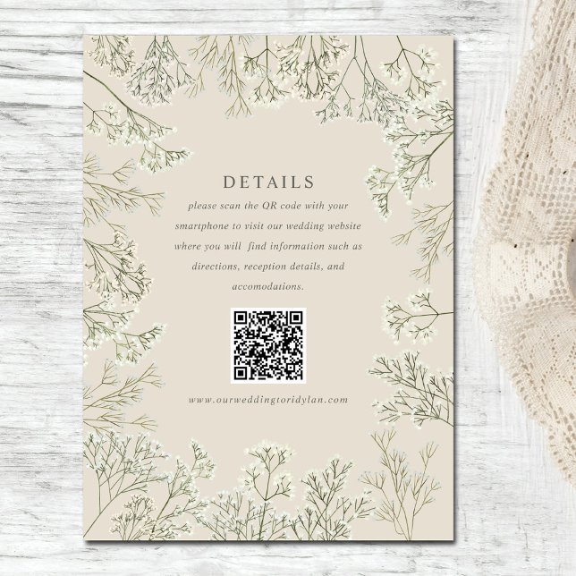 Tarjeta De Recepción Boda beath beath detalla el código QR (Subido por el creador)