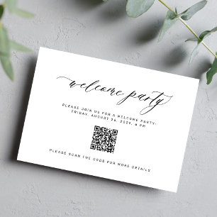Tarjeta De Recepción Boda bienvenida fiesta detalles del código QR invi