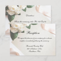 Tarjeta de Recepción Boda Blanca Personalizable Pl