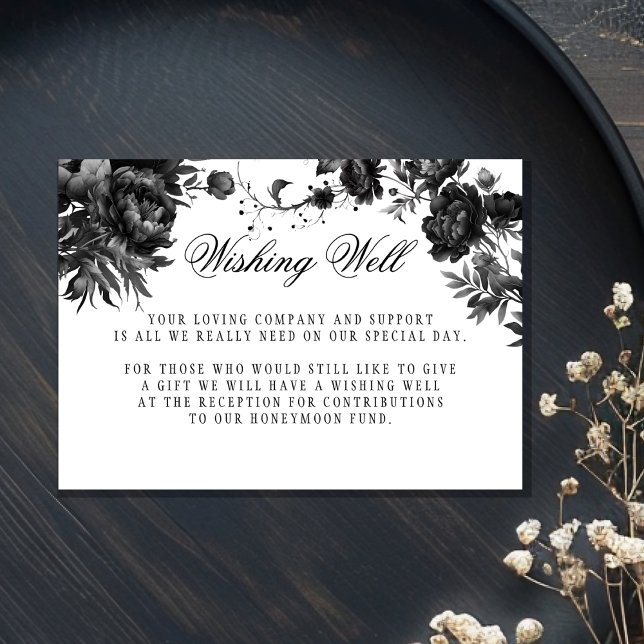 Tarjeta De Recepción Boda blanco gótico clásico que desea lo mejor (Subido por el creador)