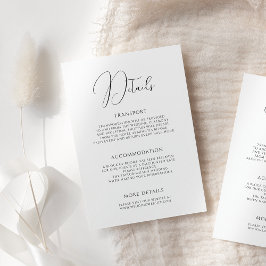 Tarjeta De Recepción Boda blanco negro con escritura moderna y elegante
