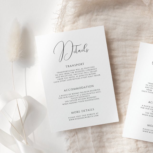 Tarjeta De Recepción Boda blanco negro con escritura moderna y elegante (Subido por el creador)