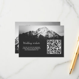 Tarjeta De Recepción Boda blanco y negro bajo las montañas