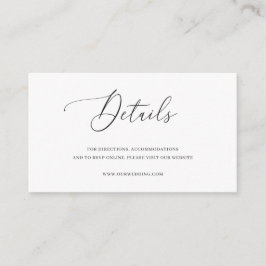 Tarjeta De Recepción Boda blanco y negro elegante clásico simple