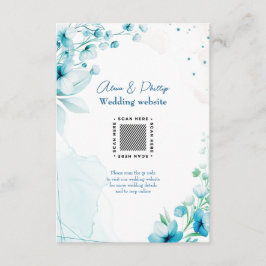 Tarjeta De Recepción Boda Blue Blossom & Breeze