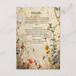 Tarjeta De Recepción Boda bohemio de otoño con flores silvestres