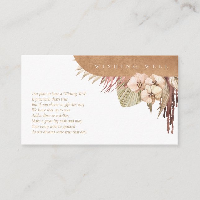 Tarjeta De Recepción Boda Boho Oasis Deseando Bien ID959 (Anverso)
