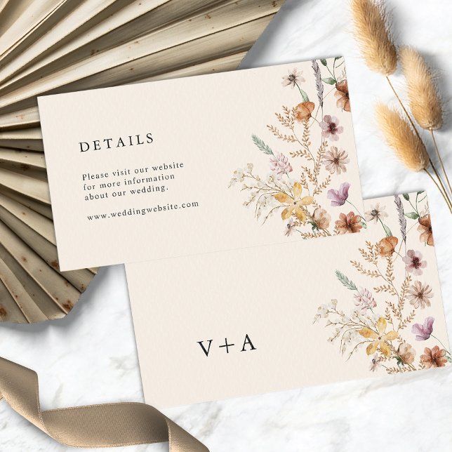 Tarjeta De Recepción Boda Boho Wildflowers (Boho Wildflowers Wedding Enclosure Card
)