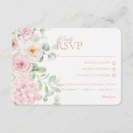 Tarjeta De Recepción Boda botánica de Hydrangea Floral Rosa RSVP