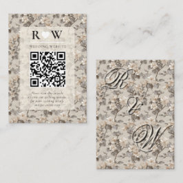Tarjeta De Recepción Boda Botánica de Pétalos de Gardenias de Moda