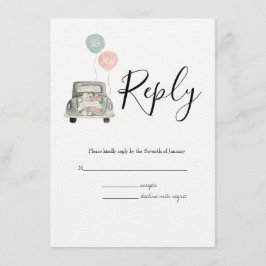 Tarjeta De Recepción Boda botánica de primavera con acuarela y RSVP