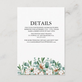 Tarjeta De Recepción Boda Botánica de Verde Elegante