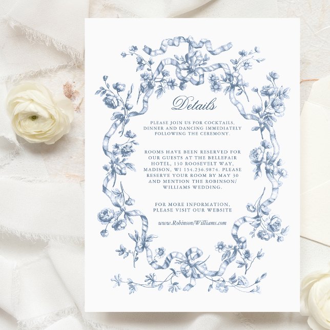Tarjeta De Recepción Boda Botánica Romántica Chic Rosa Francesa (Subido por el creador)