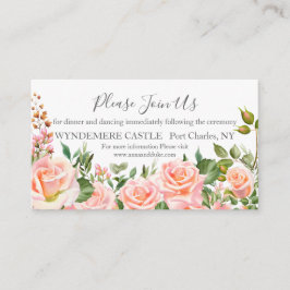 Tarjeta De Recepción Boda botánica rosa Rubor