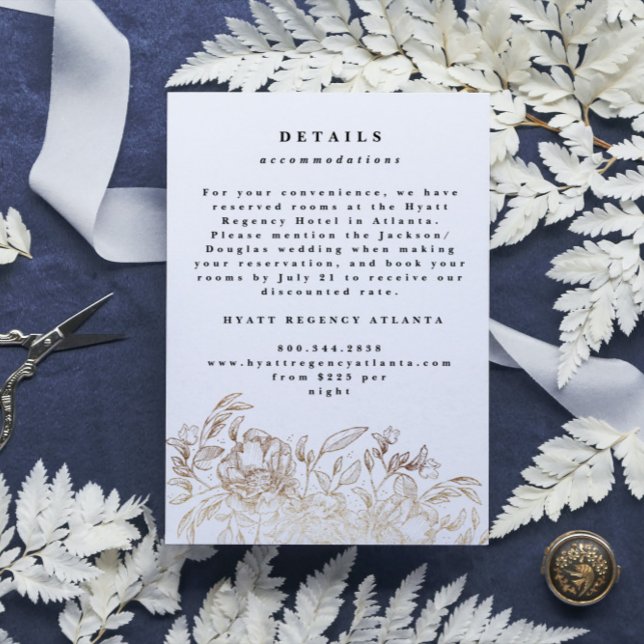 Tarjeta De Recepción Boda botánico dibujado a mano con elegancia blanca (Subido por el creador)