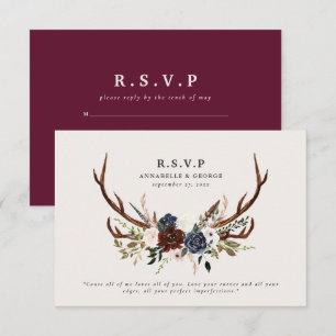 Tarjeta De Recepción boda botánico floral de la armada rubia