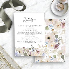 Tarjeta De Recepción Boda Botánico Floral Moderno