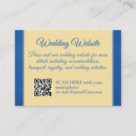 Tarjeta De Recepción Boda brillante azul y amarillo