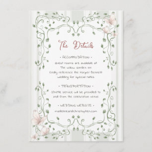 Tarjeta De Recepción Boda caprichosa con vegetación de salvia