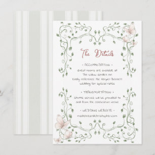 Tarjeta De Recepción Boda caprichosa con vegetación de salvia