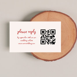 Tarjeta De Recepción Boda caprichosa vintage francesa roja dibujada a m