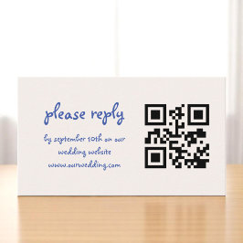 Tarjeta De Recepción Boda caprichoso azul francés de mano dibujado