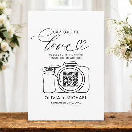 Tarjeta De Recepción Boda Capturar el código QR de amor Foto compartida