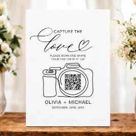 Tarjeta De Recepción Boda Capturar el código QR de amor Foto compartida
