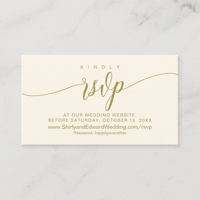 Tarjeta De Recepción Boda Celebración en línea RSVP, moderna (Anverso)